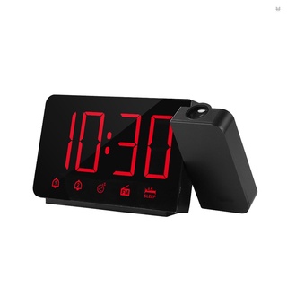 T&h proyección reloj despertador 180 proyector con Radio FM función Snooze 4 Dimmer doble alarma USB carga reloj Digital 12H/24H para dormitorios