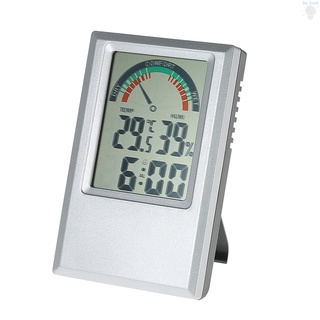 C/ F termómetro Digital higrómetro temperatura humedad medidor reloj despertador Max Min valor confort nivel pantalla