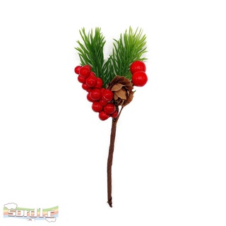 sord 13cm ramo de bayas rojas para el hogar burbuja de pino artificial cono de pino boda fiesta decoración festivales suministros árbol de navidad decoración flor rama