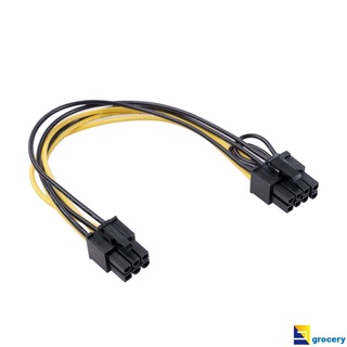 6 Pin PCI Express to Dual PCIE 8 (6+2) Pin Power Cable 20/50cm Motherboard Graphics Card PCI-E GPU Power Data Cable Splitter groceryy