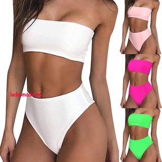 conjunto de bikini sexy de color sólido bralette/tops/traje de baño de dos piezas