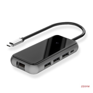 Zzz Fast Type C USB3.0 Hub Docking Station 8 en 1 HDD HDMI Compatible SD TF PD Rj45