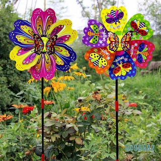 [ljc96592] mariposa flor molino de viento colorido viento spinner jardín decoración patio juguete niños