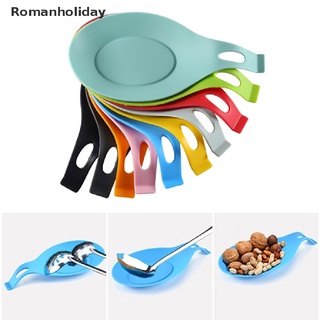 [romanholiday] utensilios de cocina de silicona resistente al calor poner una cuchara estera de aislamiento mantel individual co