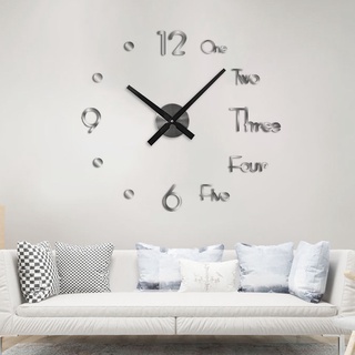 babyking1am grande diy reloj de pared acrílico espejo superficie 3d reloj pegatinas decoración del hogar