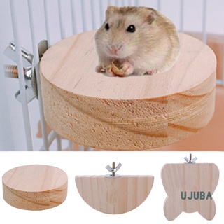 ujb mascota ardilla pedal de madera hámster jaula nido junta conejo salto plataforma masticar juguete