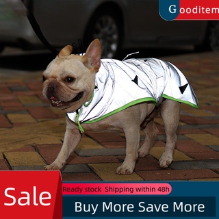 gooditem - capa de perro grande, reflectante, impermeable, impermeable, a prueba de viento, con ribete fluorescente, vestido para mascotas