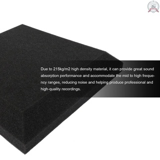 12pcs paneles acústicos de fibra de alta densidad de tratamiento acústico de espuma absorbente de sonido de la junta de espuma de aislamiento acústico de la junta para el tratamiento acústico decoración de pared 30*30*5CM negro (7)