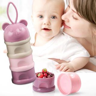3 capas de estilo de rana portátil bebé caja de almacenamiento de alimentos esenciales cereales de dibujos animados de leche en polvo cajas toddle niños recipiente de leche