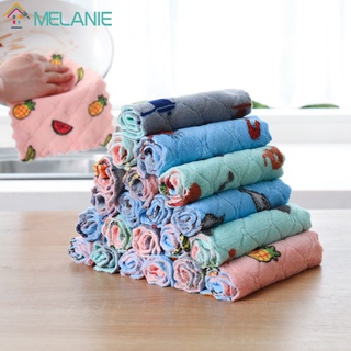 Kitchen Coral Fleece Kitchen Cleaning Dishwashing/Household Efficient Scrub Absorbent Rags/Oil-proof Scouring Pad Wipe