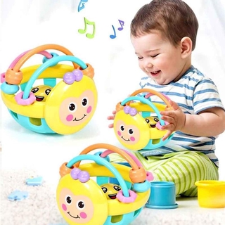 Juguetes de goma suave Bebe dibujos animados abeja mano golpeando sonaja mancuernas juguete educativo temprano para niño campana de mano bebé juguete 0-12 meses