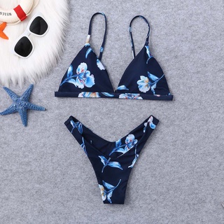 Mowomo traje De baño con estampado Floral De Bikini para mujer ropa De playa traje De natación dos piezas traje De baño transparente