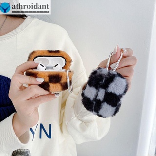 ATHROIDANT Accessories Earphone Case with Carabiner Earphone Protector Case Cover Plush Soft Fur Kawaii Warm Winter Headset Cover/Multicolor