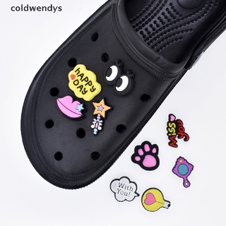 [coldwendys] 10pcs amor de dibujos animados niños lindo zapato adorno extraíble pvc crocses decoración de zapatos (8)
