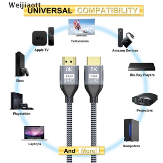 [Wei] Cable Compatible con HDMI HDTV de alta velocidad 8K 60Hz 4K 120Hz UHD HDR Cable convertidor