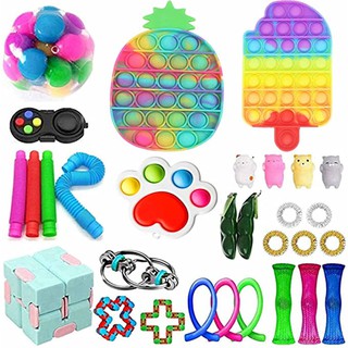 Fidget juguetes Anti estrés set cuerdas Elásticas Popit regalo Adultos niños Squishy Sensory Relief suportet Brinquedo (1)