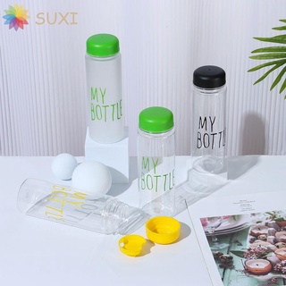 Garxi botella De agua De Plástico unisex De 500ml Para viaje Portátil Transparente jugo De Frutas My Bottle/Multicolorido