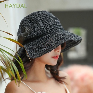 HAYDAL Sun Hat Beach Straw Bucket Hats Wide Brim Summer Women Shade Hat Dome Bow Floppy/Multicolor