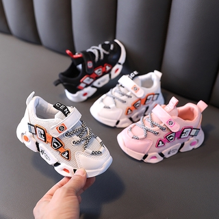 Zapatos de los niños de moda niños y niñas zapatillas de deporte de Velcro de malla de los niños