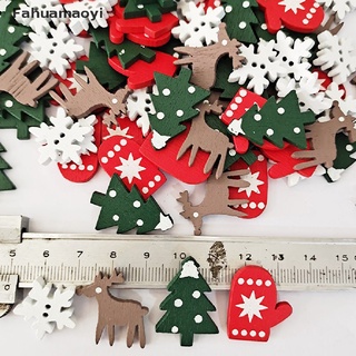 Fahuamaoyi 100pc mezcla navidad de madera copo de nieve alce guantes de navidad árbol de navidad adornos colgantes esperanza usted puede disfrutar de sus compras (1)