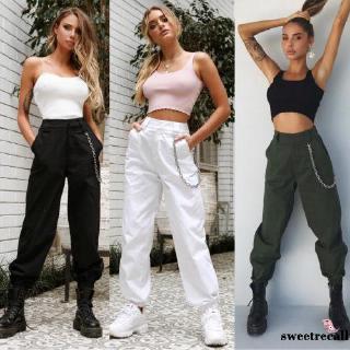 Pantalones De Carga Casuales Hip Hop Militar Del Ejército Camuflaje Para Mujer
