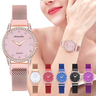 jam tangan wanita mujeres hebilla imán cielo estrellado diamante reloj de pulsera casual de lujo diamantes de imitación relojes