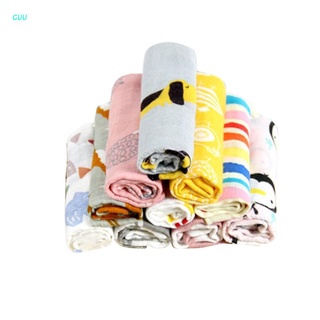 GUU 3 pzs toalla de muselina de algodón para bebé/toalla cuadrada impresa para bebés/toalla facial/toalla de alimentación/paño de erucción