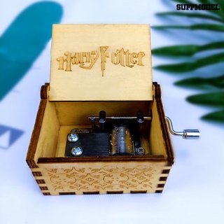 sp caja de música giratoria de madera de harry potter/colección de juguetes musicales/decoración de escritorio