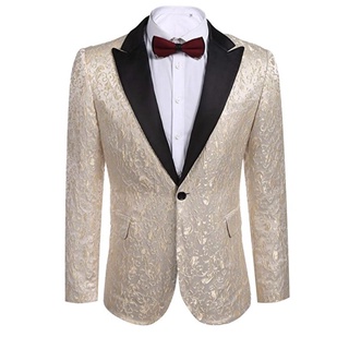 [0824] traje de fiesta floral de los hombres elegante chaqueta de cena boda formal blazer (1)