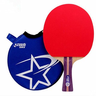 1 raqueta de tenis de mesa DHS de 1 estrella con goma para principiantes de Ping Pong Bat