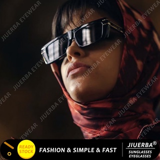(JIUERBA) Gafas de sol rectangulares de estilo retro occidental para mujer tonos vintage anti UV400