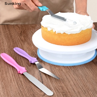[Sunking] 3 pzs espátula pequeña en ángulo de manivela de acero inoxidable para mantequilla pastel crema Fondant herramientas