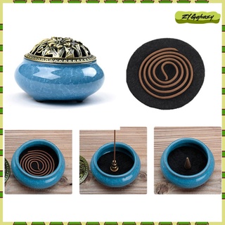 Ceramic Incense Burner +Coils Incense Aroma Burner Holder for Stick Cone
