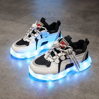 Zapatos luminosos coloridos para niños zapatos luminosos para niñas zapatos coloridos con luces zapatos de papá para niños zapatos de noche de rendimiento Hip Hop de colores fluorescentes (8)