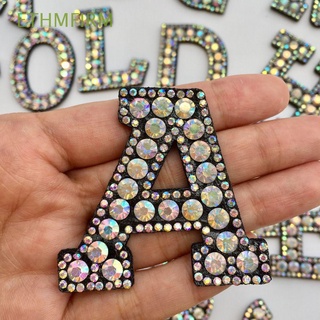ETHMFIRM NEW Rhinestone Patch Apparel Fabric Garment Applique Iron-on Patches Alphabet Hat Badge Embroidery Sewing Accessories Handcraft A-Z Letter Clothing Stickers