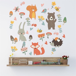 Personalidad bosque Animal fiesta pegatinas de pared habitación infantil jardín de infantes decoración familiar pegatinas de pared