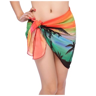 Mujer árboles digitales impresión playa gasa bufanda falda toalla de playa (4)