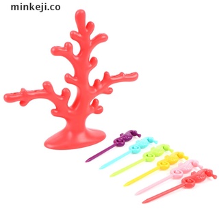 min 6pcs mini niños hippocampus fruit tenedor de dibujos animados snack pastel postre comida palillo de dientes.