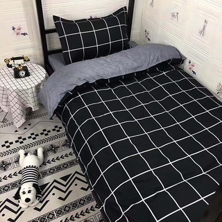 Simple cuadros rayas ropa de cama cuatro conjuntos de una sola mano de tres piezas estudiante dormitorio ropa de cama niños