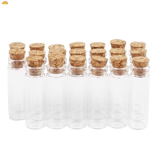 [en stock] 20pcs 11x32mm pequeño mini vacío transparente botellas de vidrio de corcho viales 2 ml (1)