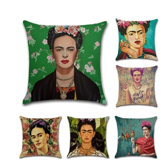 Pintor Mexicano Frida Kahlo Mujer Auto-Pintada Funda De Cojín Para La Cabeza (Almohada No Incluida)