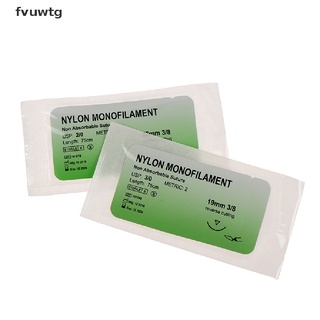 fvuwtg 12 unids/set medical aguja sutura nylon monofilamento hilo suture práctica kit co