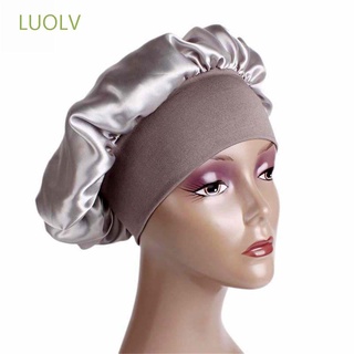 LUOLV Hair Accessories Wide Band Satin Cap Head Cover Hair Loss Chemo Night Sleep Hat Women's Fashion Bonnet Stretch Soft Elastic Head Wraps/Multicolor