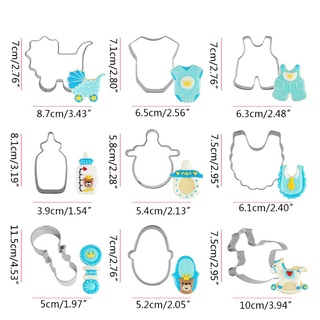 ott. Baby Shower Cookie Cutter Set Stainless Steel Biscuit Mold Bib Nipple Baby Pants (2)