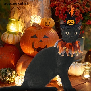 quecaokahai mascota perro gato halloween collar&witch sombrero fiesta cosplay decoración mascota ropa co