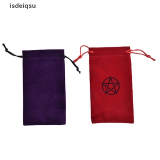 isdeiqsu Pentagram Tarot Tablecloth with Bag Velvet Altar Tarot Cloth Pentacles Mat CO