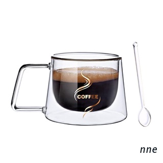 nne. vasos aislados de doble pared tazas de café con mango cuadrado durable único coff
