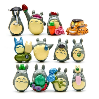 12 Unids/Set My Neighbor Totoro Mini Figura DIY Micro Paisaje Jardín Resina Decoración (1)