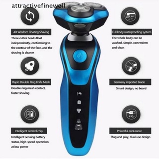 [attractivefinewell] nuevas afeitadoras para hombres 3 en 1 trimmer set impermeable cuchilla rotativa afeitadora eléctrica