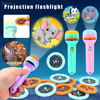 niños linterna de proyección lindo de dibujos animados temprano juguete educativo para niños creativo brillante proyector